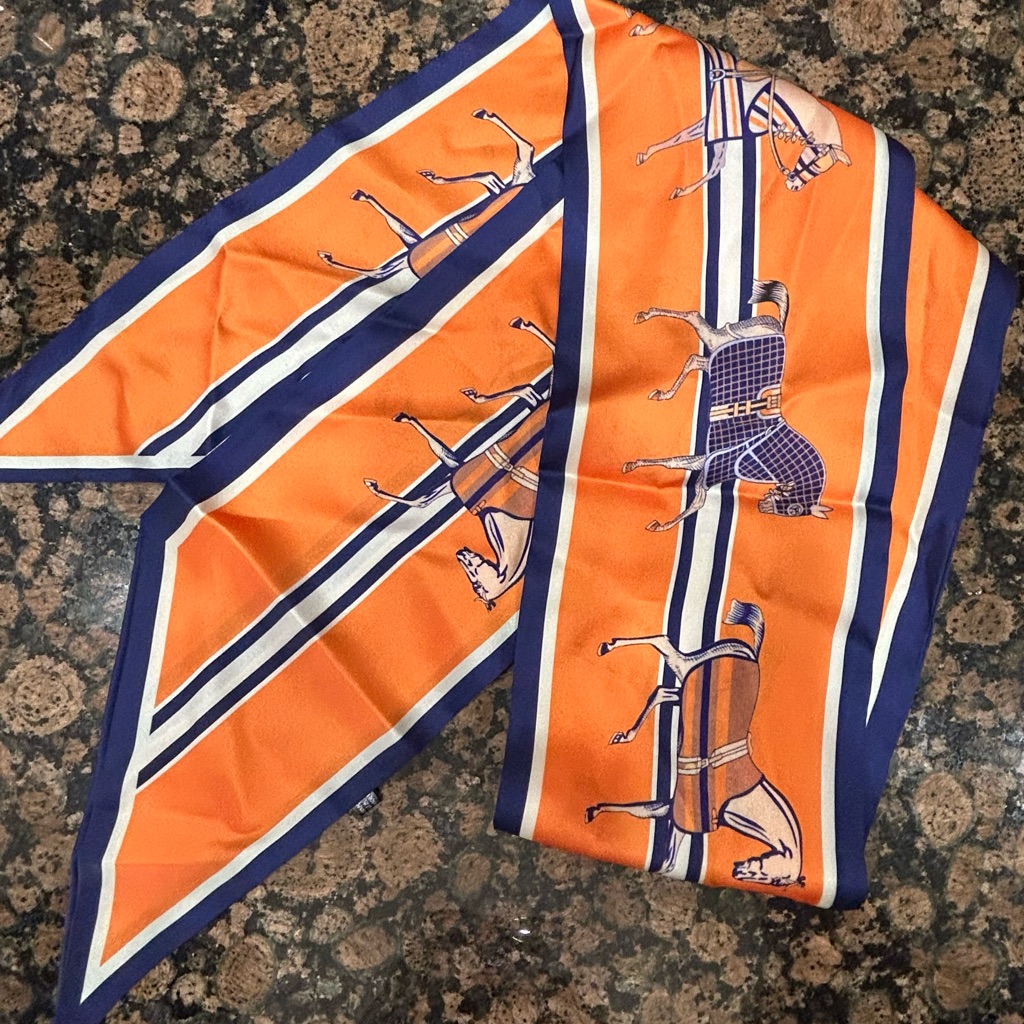 New Orange And Blue Equestrian Scarf